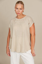 Sabine TShirt - Canvas - Isle of Mine Clothing - Top Tshirt S/S Linen