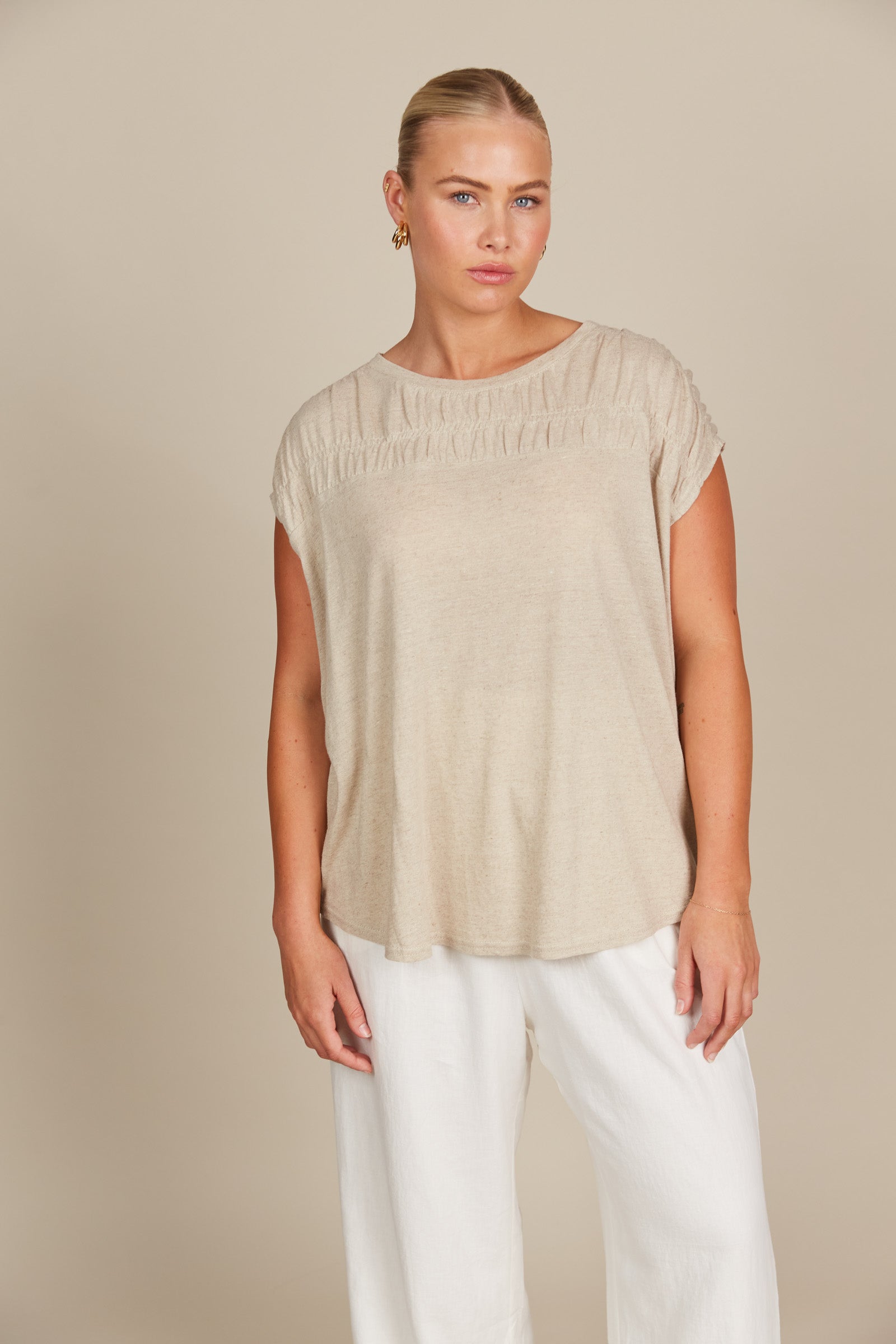 Sabine TShirt - Canvas - Isle of Mine Clothing - Top Tshirt S/S Linen