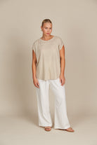 Sabine TShirt - Canvas - Isle of Mine Clothing - Top Tshirt S/S Linen