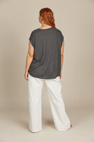 Sabine TShirt - Graphite - Isle of Mine Clothing - Top Tshirt S/S Linen