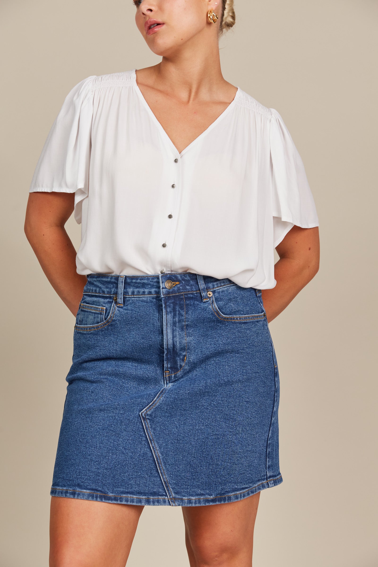 Margot Denim Skirt - Denim - Isle of Mine Clothing - Denim Skirt