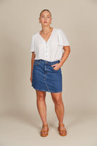 Margot Denim Skirt - Denim - Isle of Mine Clothing - Denim Skirt