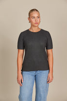 Juliette Top - Graphite - Isle of Mine Clothing - Knit Top S/S