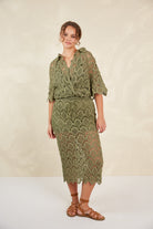 Giselle Skirt - Olive - Isle of Mine Clothing - Knit Skirt Maxi