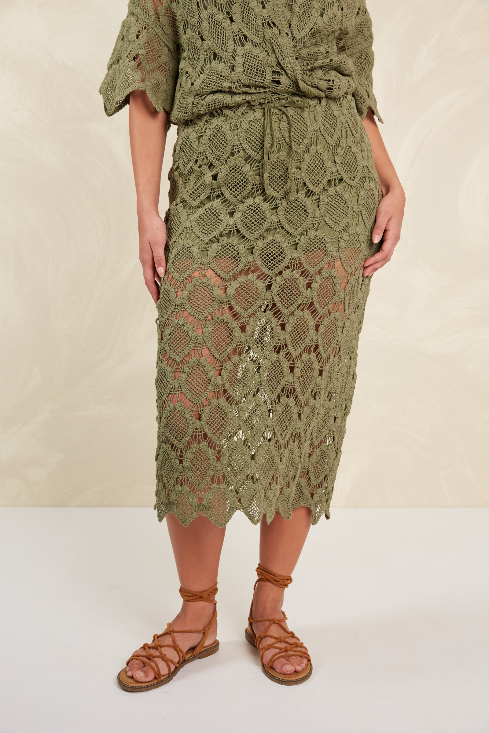 Giselle Skirt - Olive - Isle of Mine Clothing - Knit Skirt Maxi