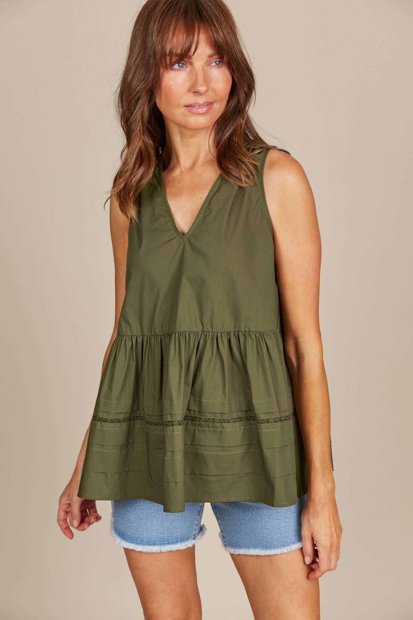 Remi Tank - Olive - Isle of Mine Clothing - Top Sleeveless