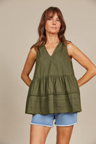 Remi Tank - Olive - Isle of Mine Clothing - Top Sleeveless