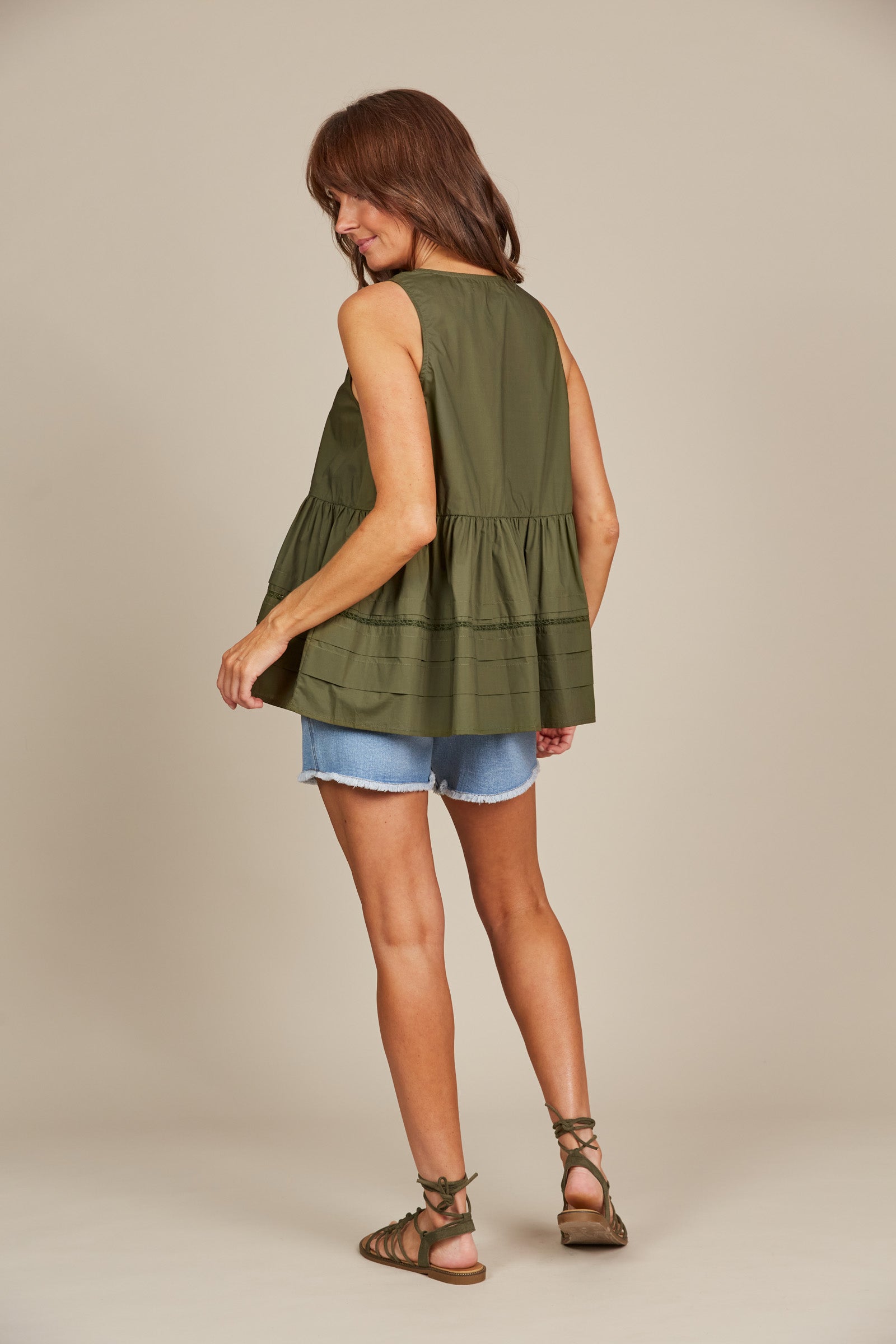 Remi Tank - Olive - Isle of Mine Clothing - Top Sleeveless