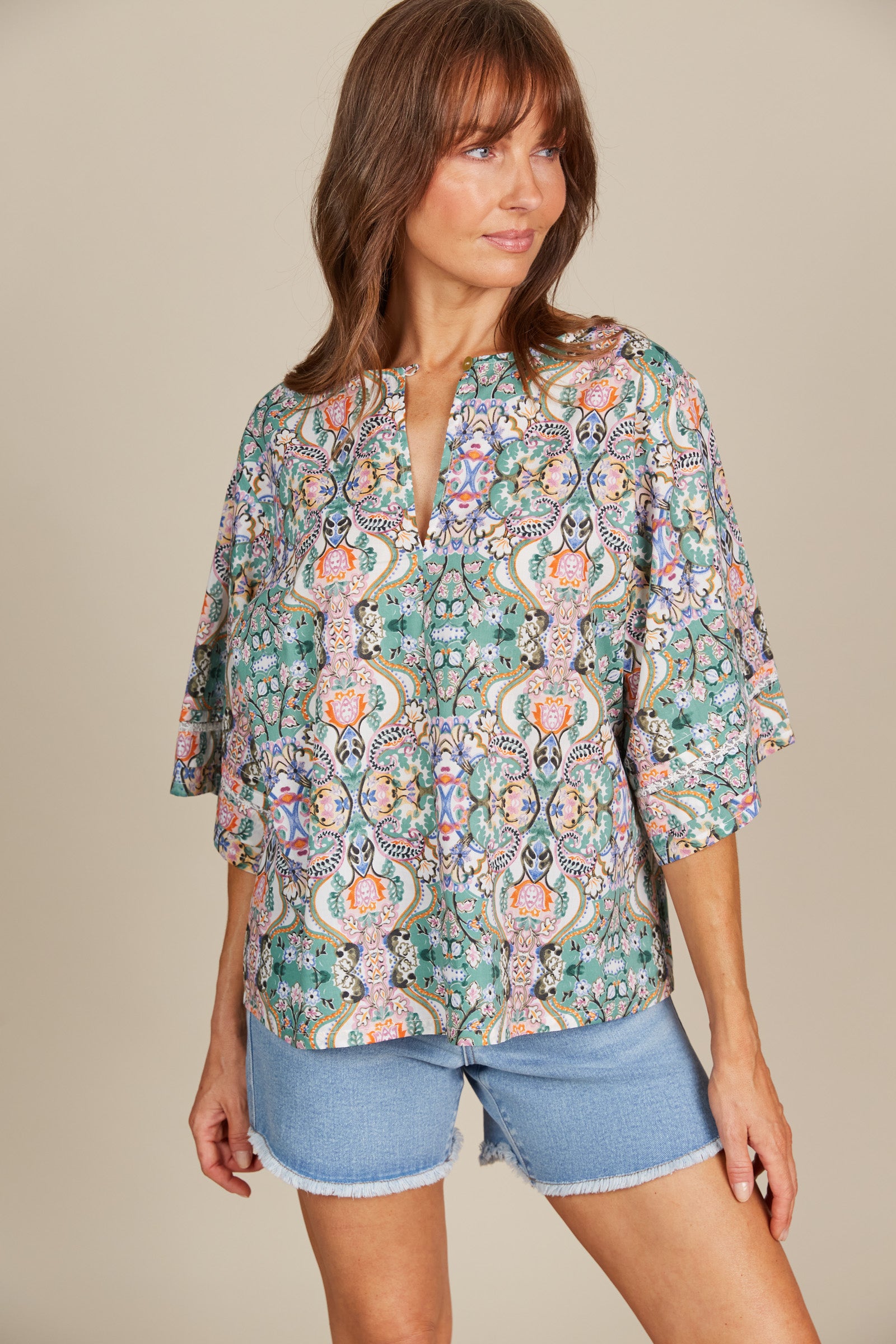 Remi Top - Lotus Fleuron - Isle of Mine Clothing - Top S/S