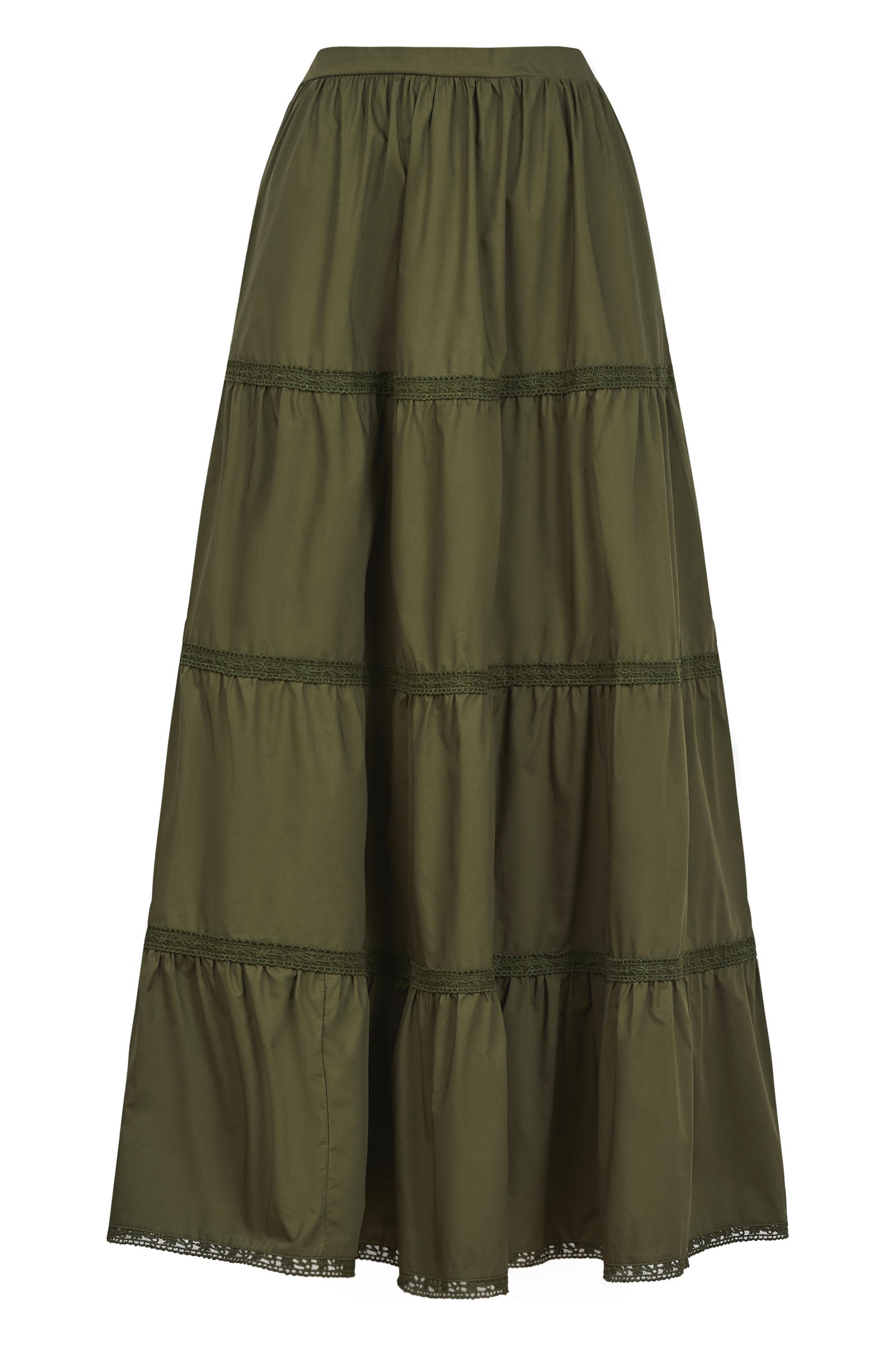 Remi Tiered Skirt - Olive - Isle of Mine Clothing - Skirt Maxi