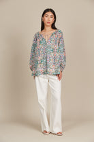 Remi Blouse - Lotus Fleuron - Isle of Mine Clothing - Top L/S