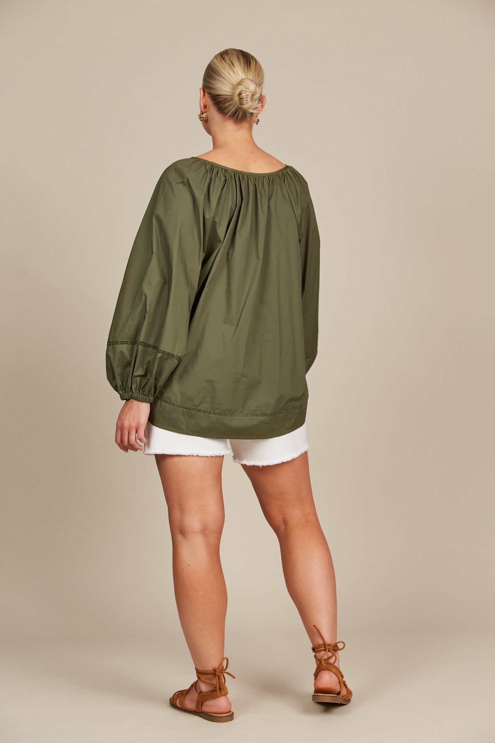 Remi Blouse - Olive - Isle of Mine Clothing - Top L/S