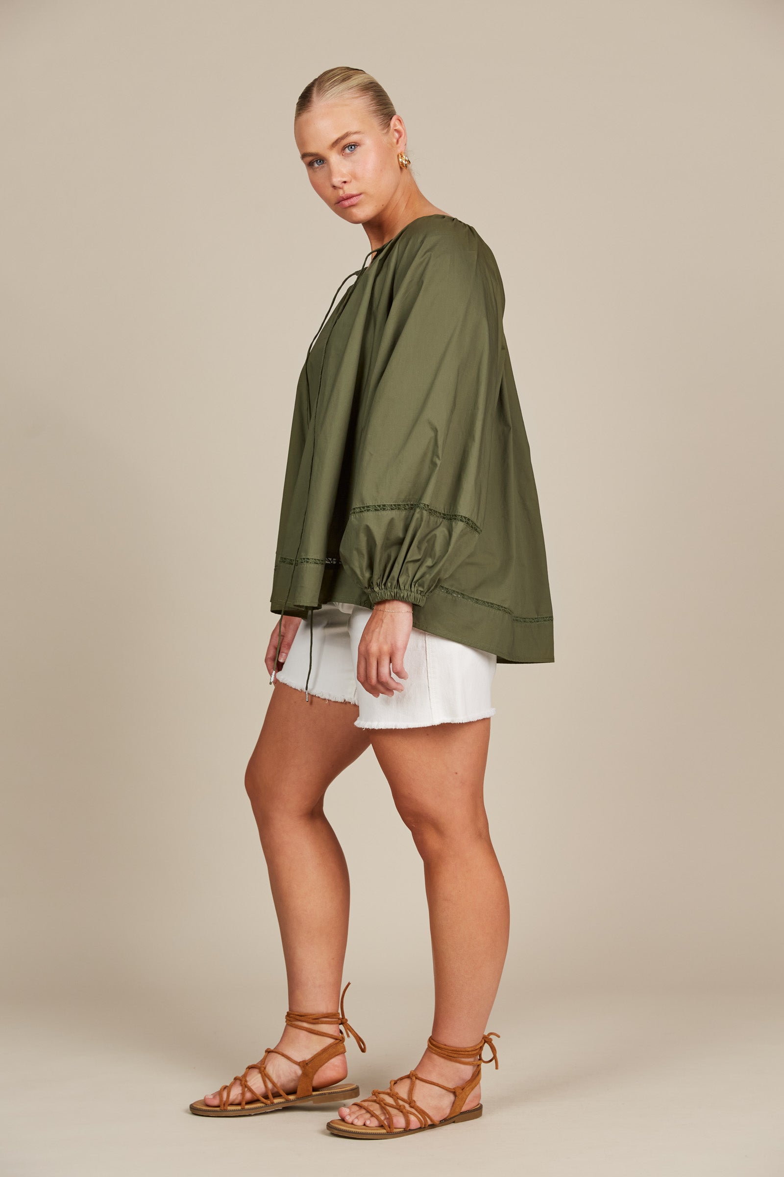 Remi Blouse - Olive - Isle of Mine Clothing - Top L/S