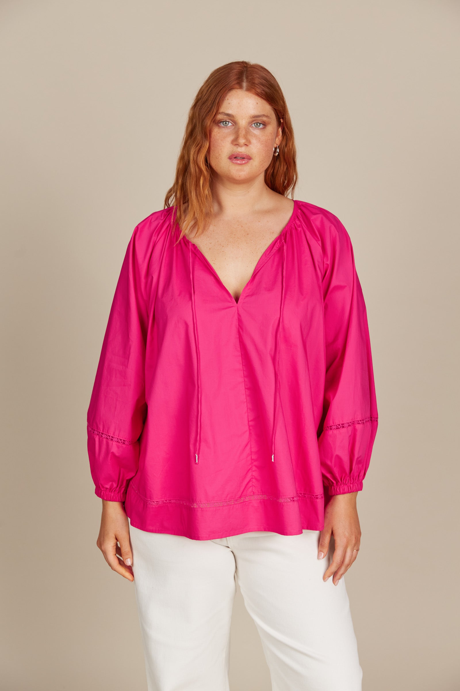 Remi Blouse - Raspberry - Isle of Mine Clothing - Top L/S