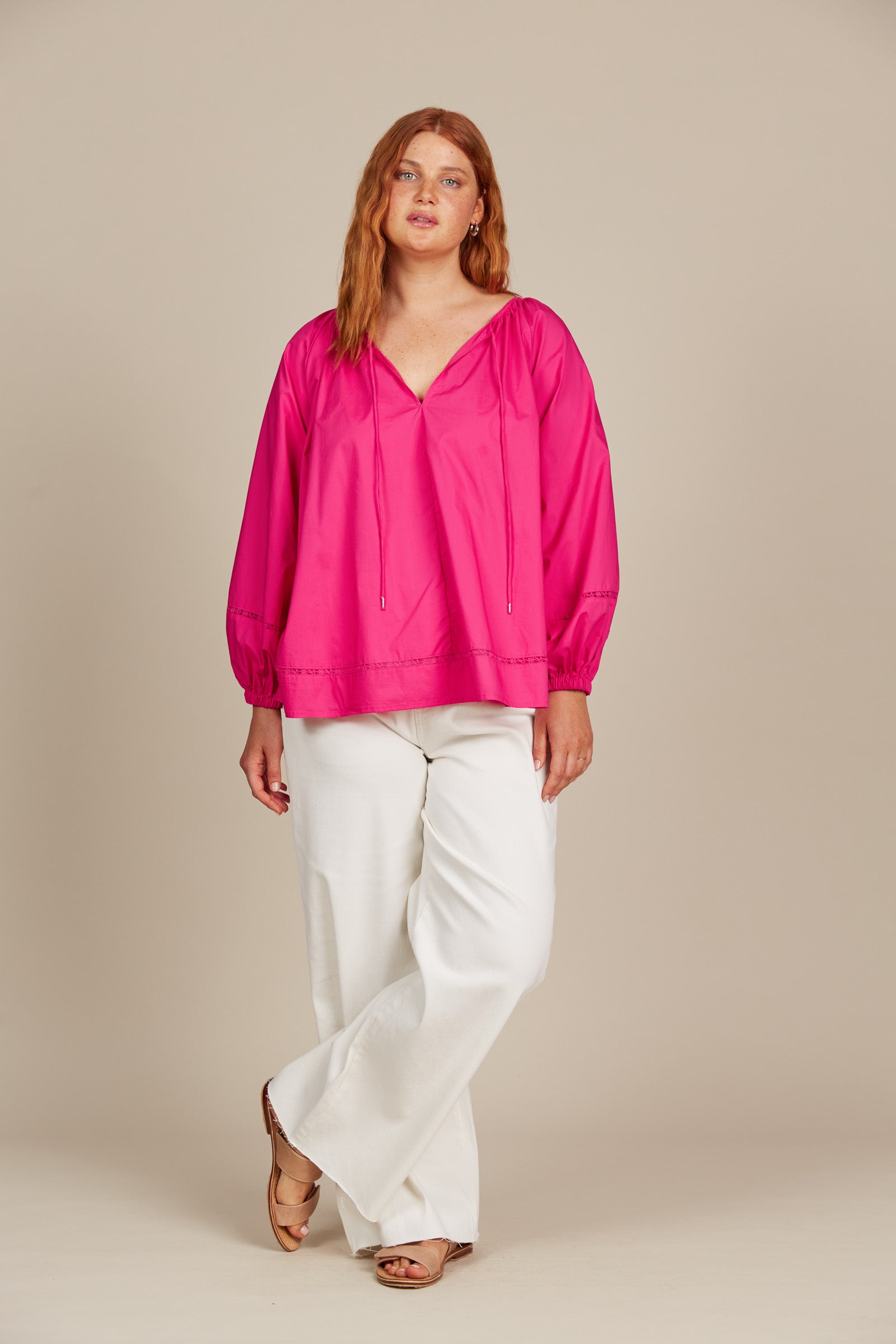 Remi Blouse - Raspberry - Isle of Mine Clothing - Top L/S