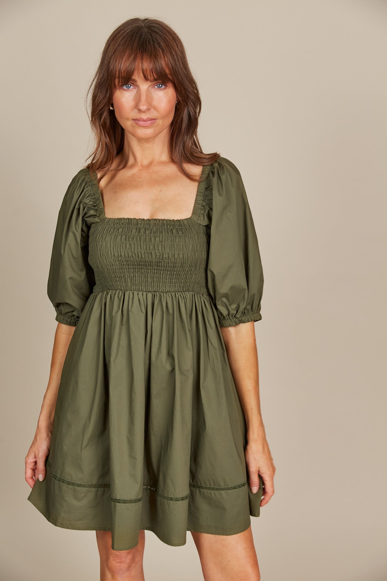 Remi Mini Dress - Olive - Isle of Mine Clothing - Dress Mini