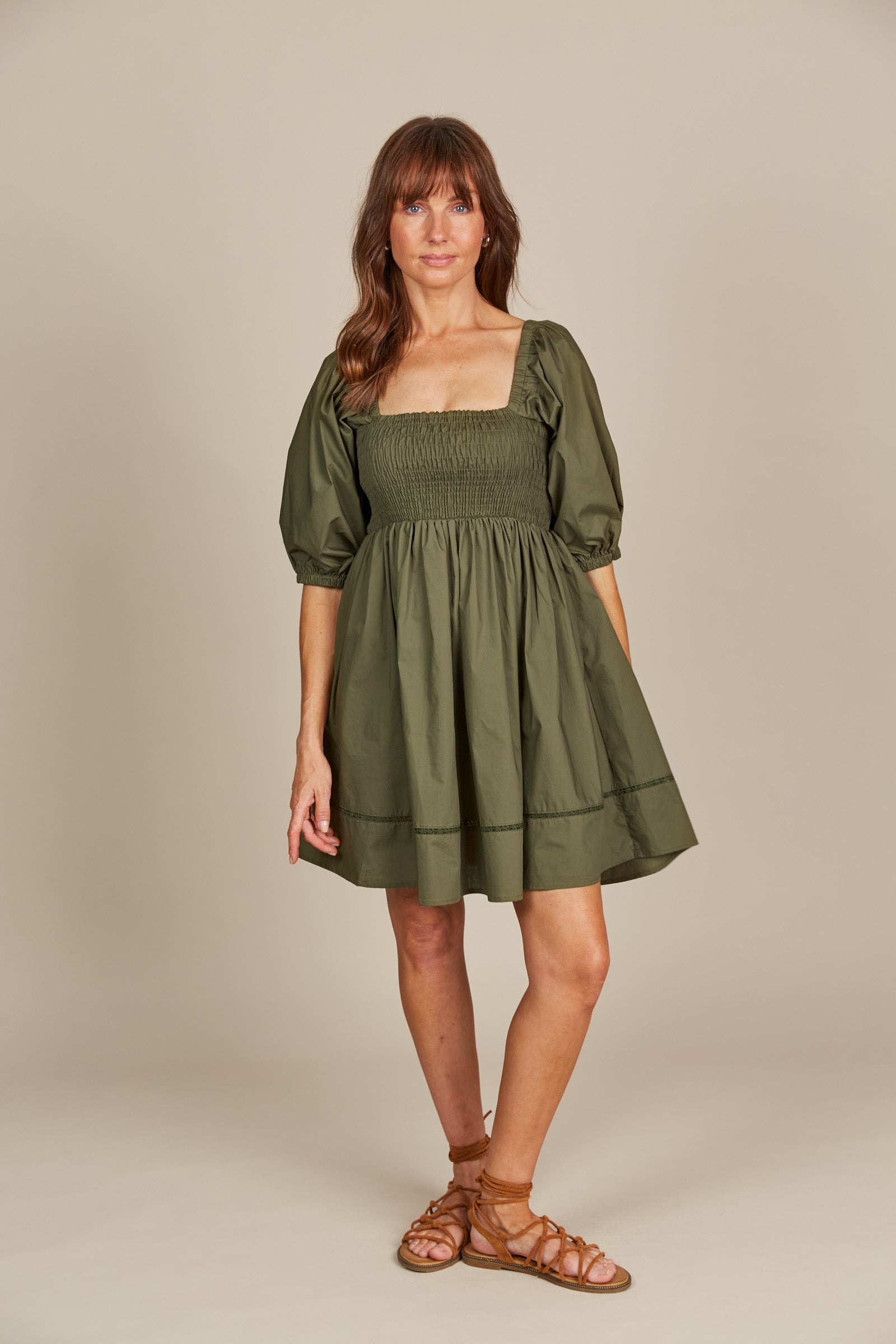 Remi Mini Dress - Olive - Isle of Mine Clothing - Dress Mini