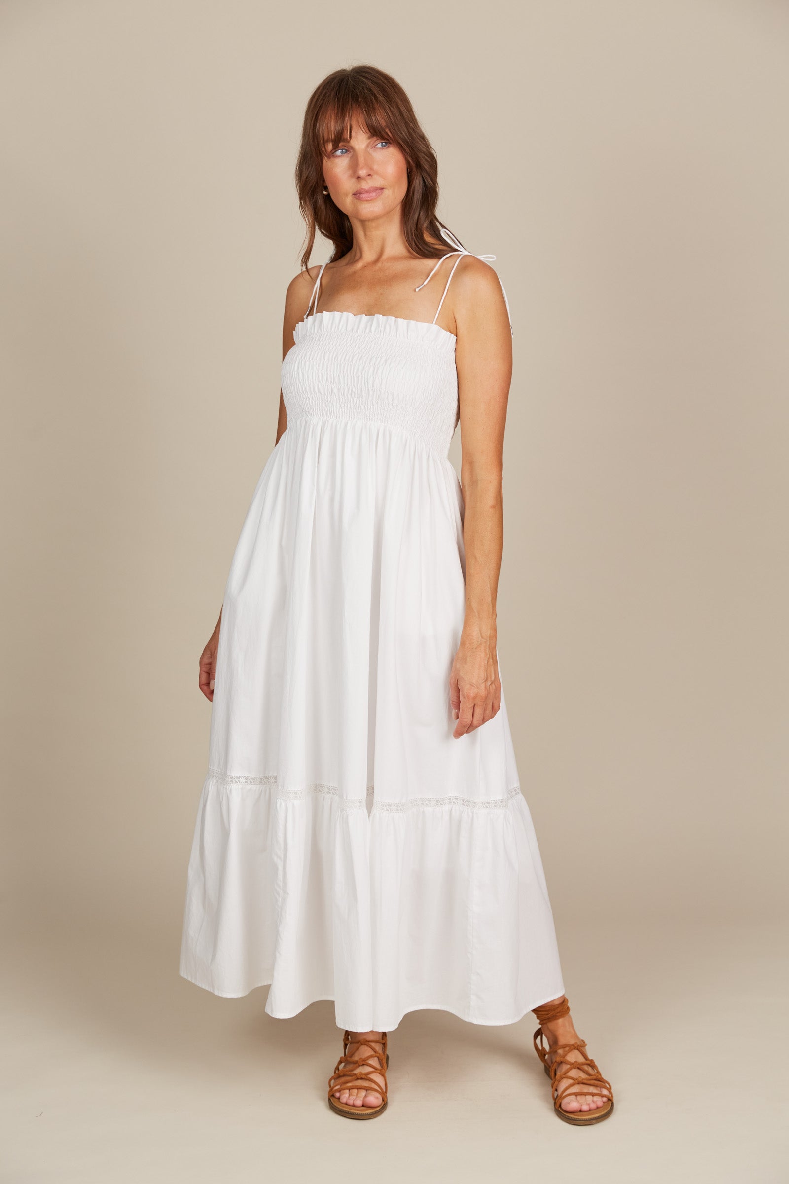 Remi Shirred Maxi - Lotus - Isle of Mine Clothing - Dress Strappy Maxi