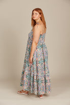 Remi Shirred Maxi - Lotus Fleuron - Isle of Mine Clothing - Dress Strappy Maxi