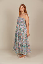 Remi Shirred Maxi - Lotus Fleuron - Isle of Mine Clothing - Dress Strappy Maxi