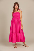 Remi Shirred Maxi - Raspberry - Isle of Mine Clothing - Dress Strappy Maxi