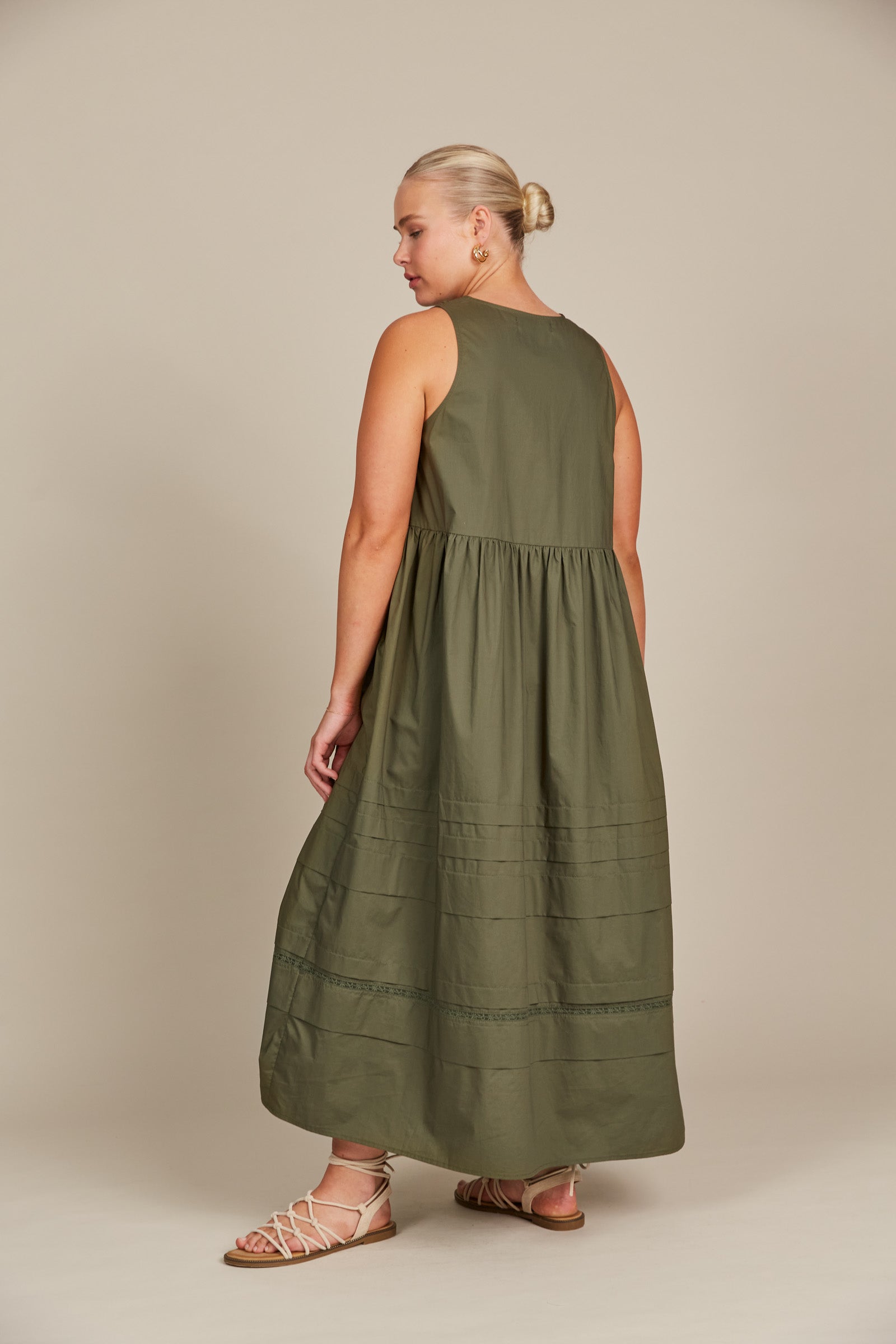 Remi Tank Dress - Olive - Isle of Mine Clothing - Dress Strappy Maxi