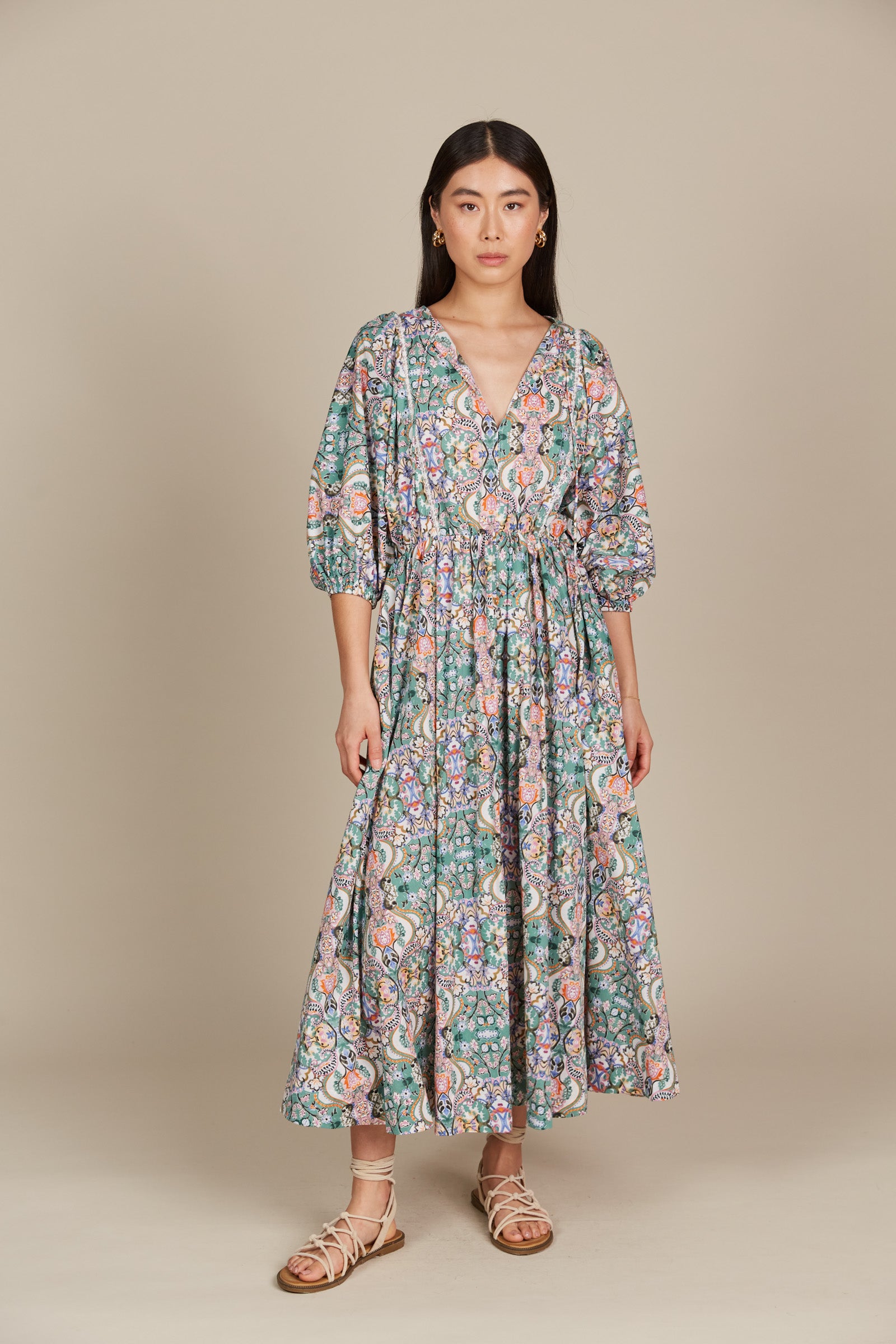 Remi Maxi - Lotus Fleuron - Isle of Mine Clothing - Dress Mid