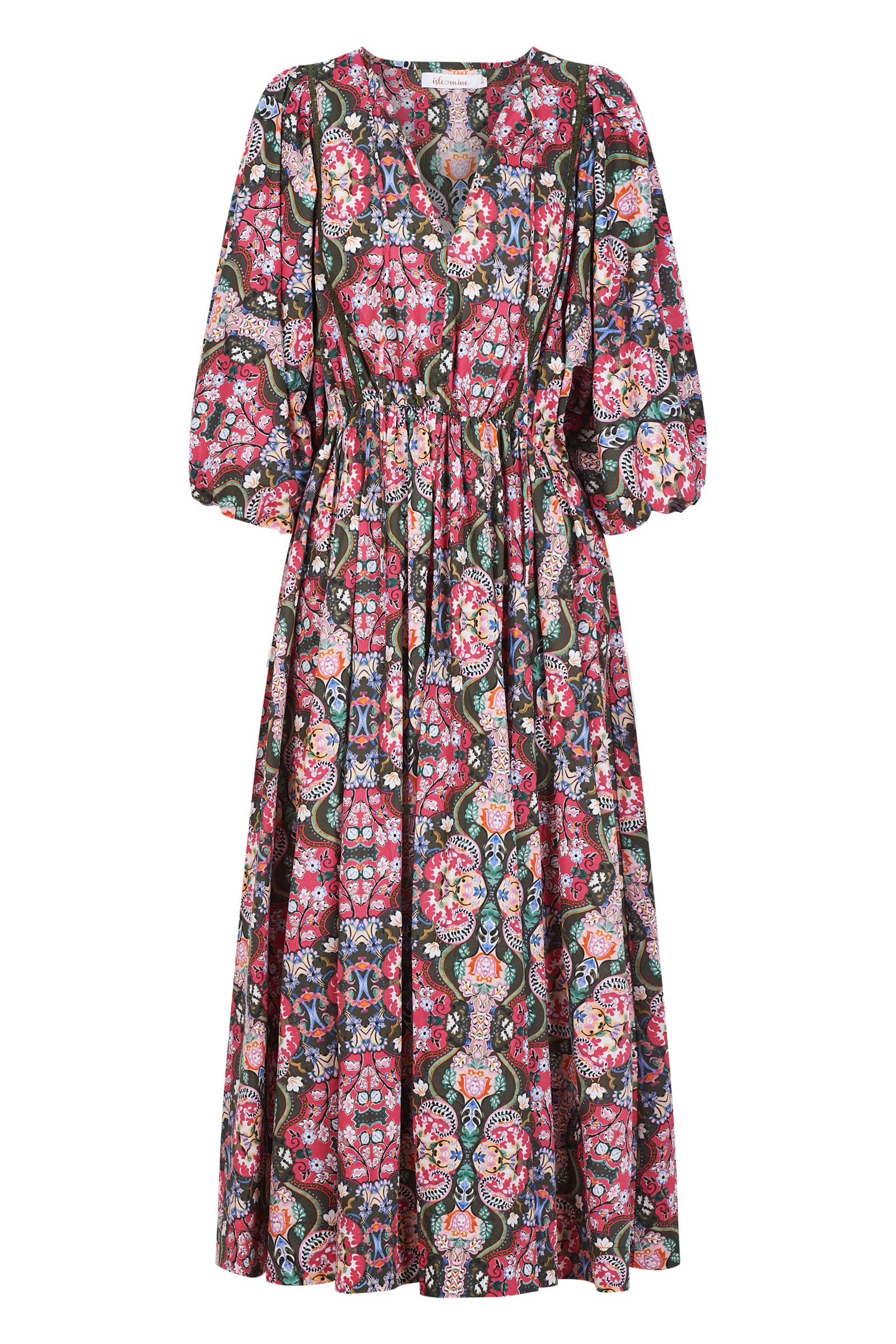 Remi Maxi - Olive Fleuron - Isle of Mine Clothing - Dress Mid