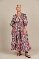 Remi Maxi - Olive Fleuron - Isle of Mine Clothing - Dress Mid