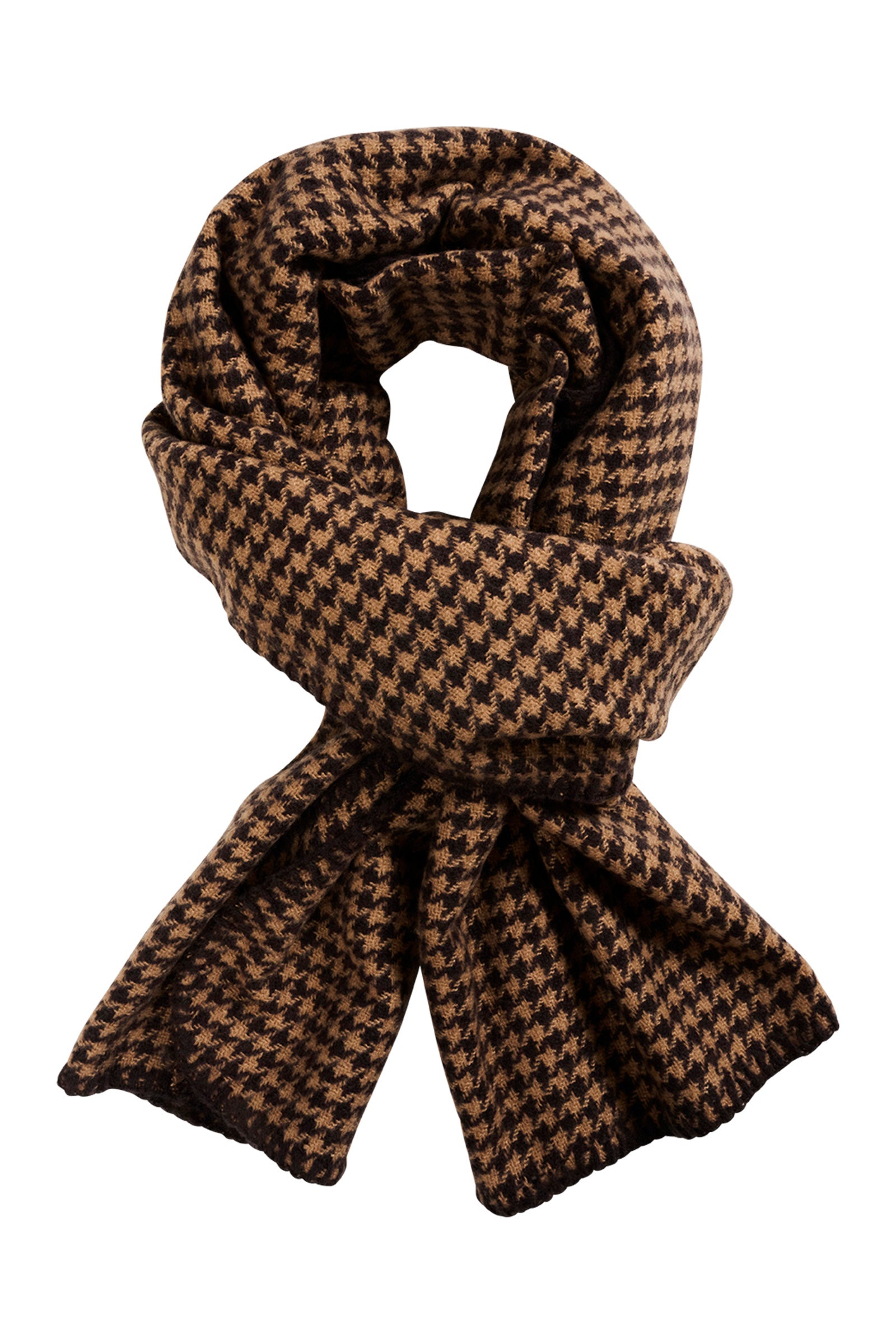 Cassidy Houndstooth Scarf - Chocolate – Isle of Mine