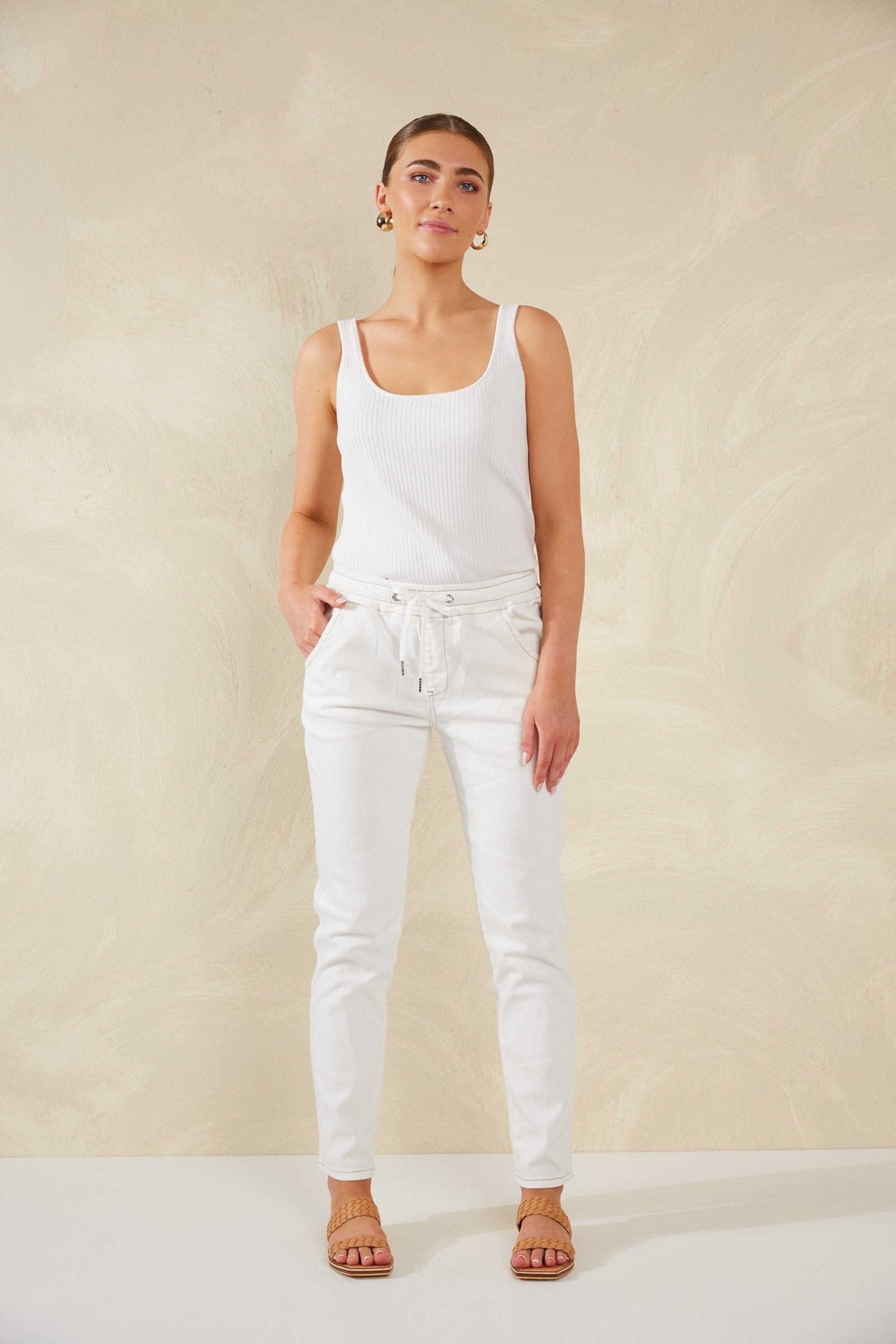 Dalton Denim Pant - White - Isle of Mine Clothing - Denim Jean