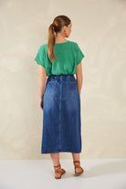 Dalton Denim Skirt - Indigo - Isle of Mine Clothing - Denim Skirt Mid