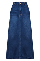 Dalton Denim Skirt - Indigo - Isle of Mine Clothing - Denim Skirt Mid