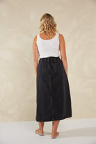 Dalton Denim Skirt - Slate - Isle of Mine Clothing - Denim Skirt Mid