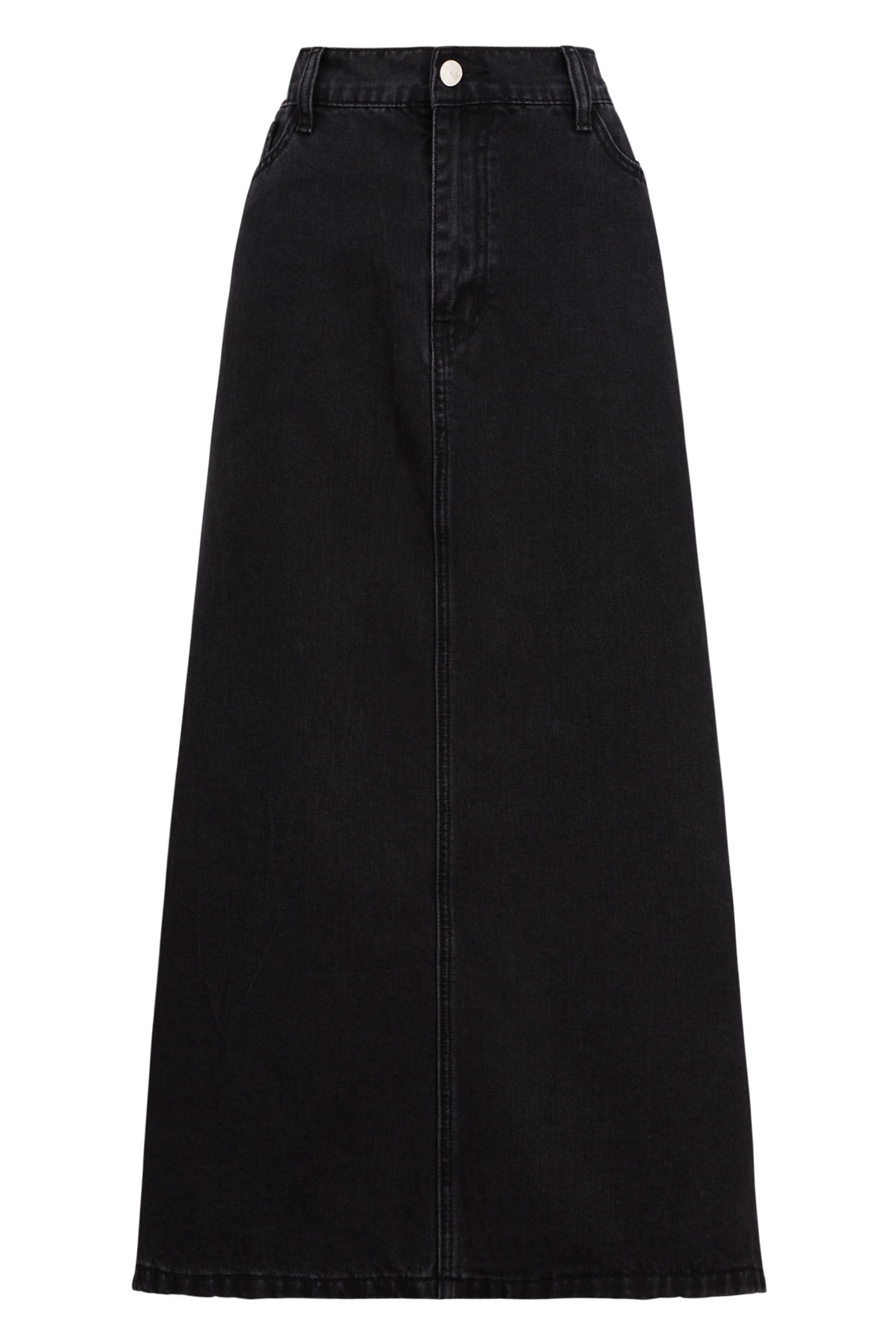 Dalton Denim Skirt - Slate - Isle of Mine Clothing - Denim Skirt Mid