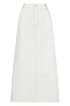 Dalton Denim Skirt - White - Isle of Mine Clothing - Denim Skirt Mid