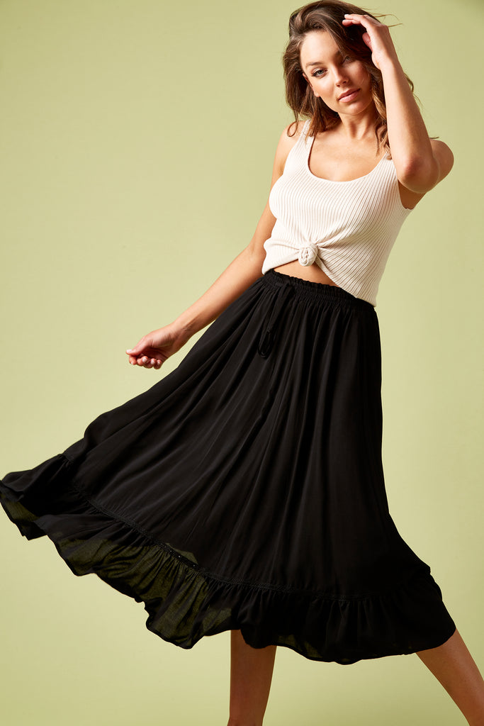Marquis Maxi Skirt - Black - Isle of Mine Clothing - Skirt Maxi