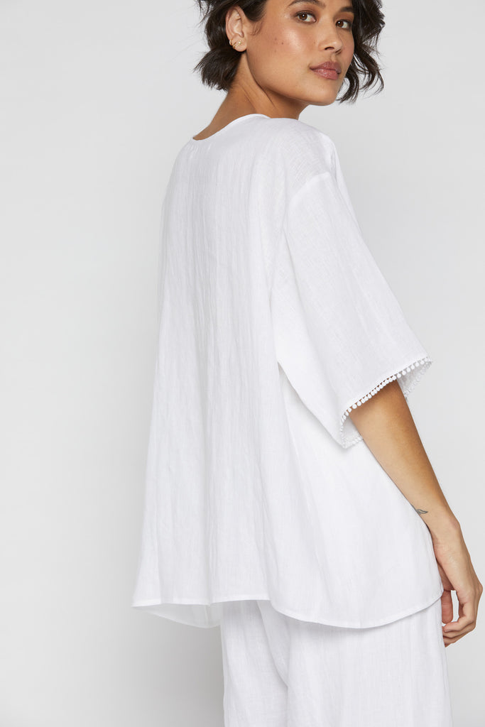 Mystic Top - Salt - Isle of Mine Clothing - Top S/S Linen One Size