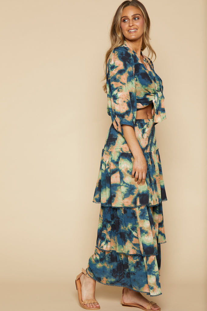 La Luna Tiered Skirt - Moonlight - Isle of Mine Clothing - Skirt Maxi