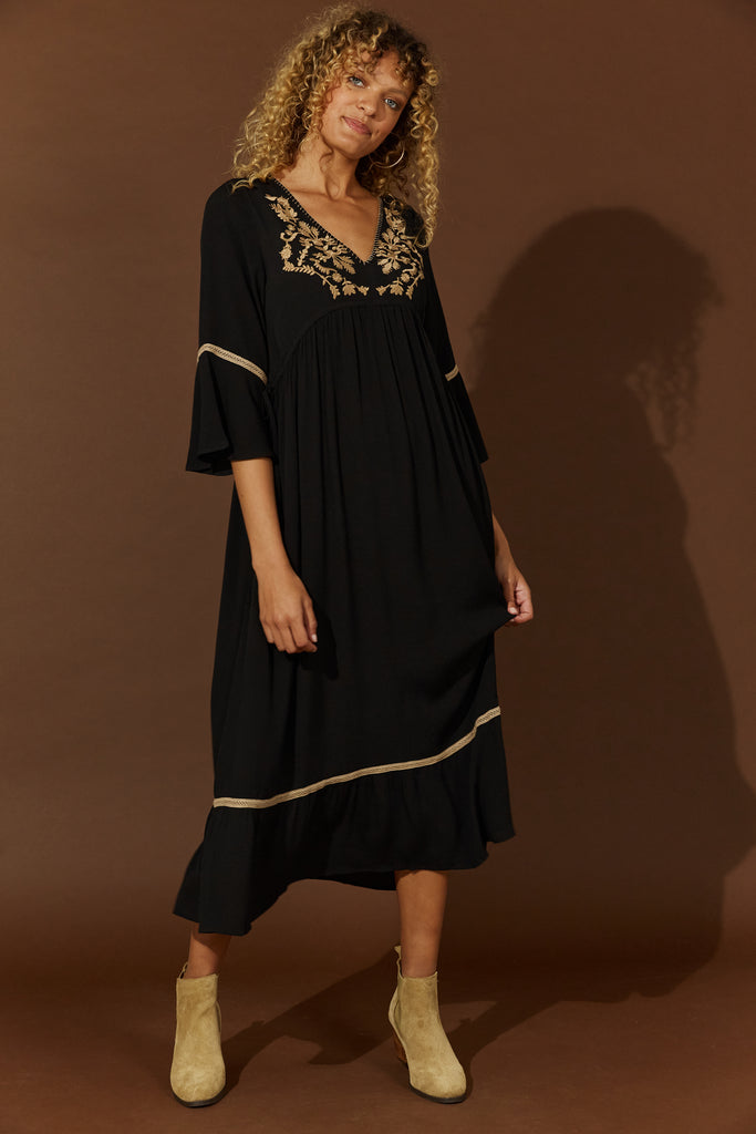 Prosper Maxi Dress - Black - Isle of Mine Clothing - Dress Maxi