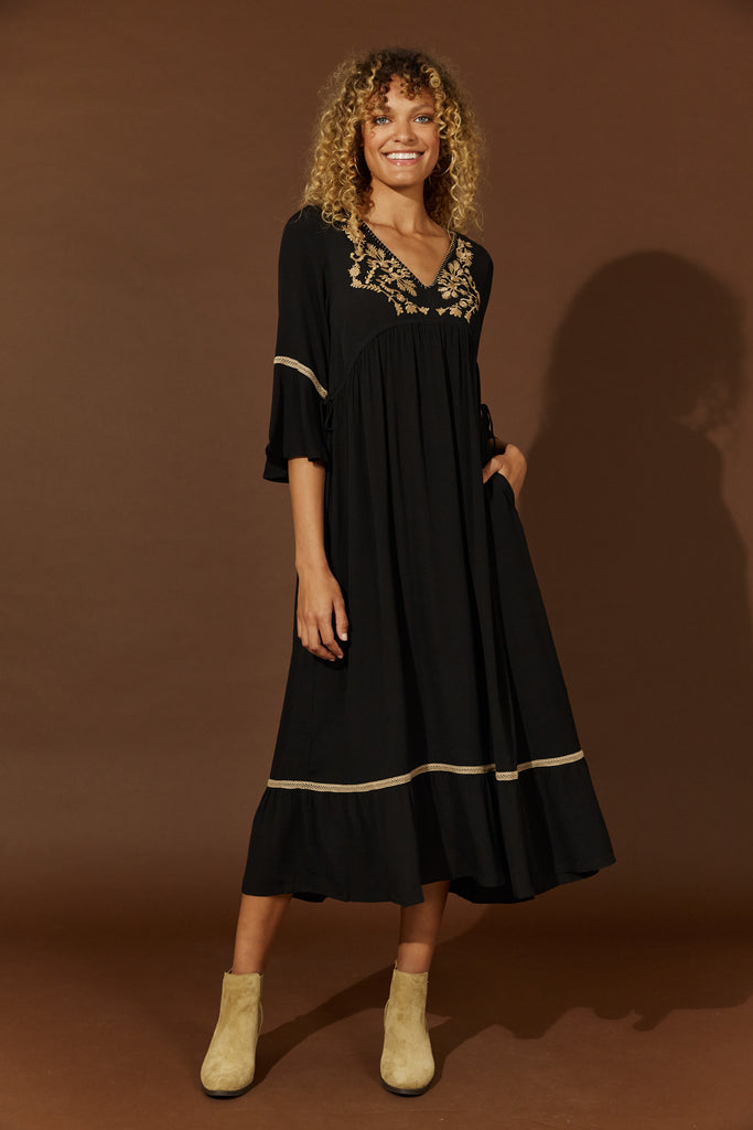 Prosper Maxi Dress - Black - Isle of Mine Clothing - Dress Maxi