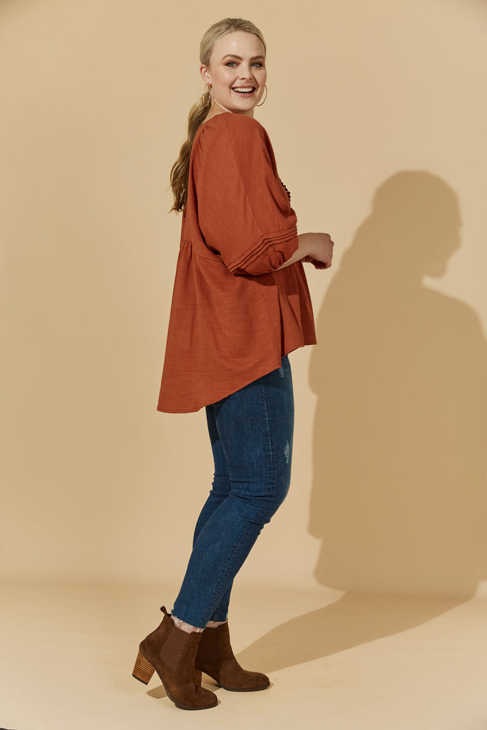 Halcyon Top - Rust - Isle of Mine Clothing - Top S/S One Size