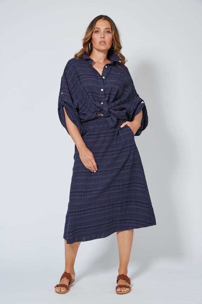 Sanur Skirt - Indigo - Isle of Mine Clothing - Skirt Maxi