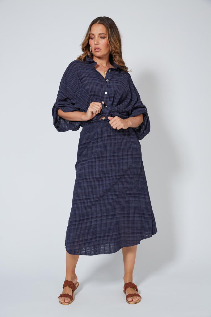 Sanur Skirt - Indigo - Isle of Mine Clothing - Skirt Maxi