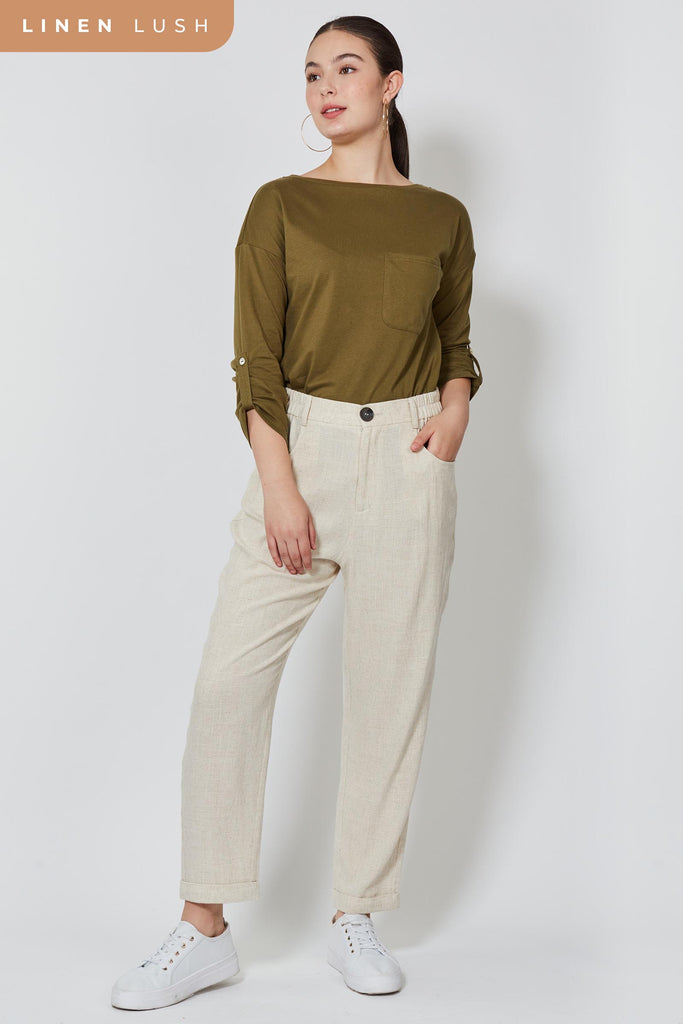 Vera Relaxed Pant - Canvas - Isle of Mine Clothing - Pant Relaxed Linen