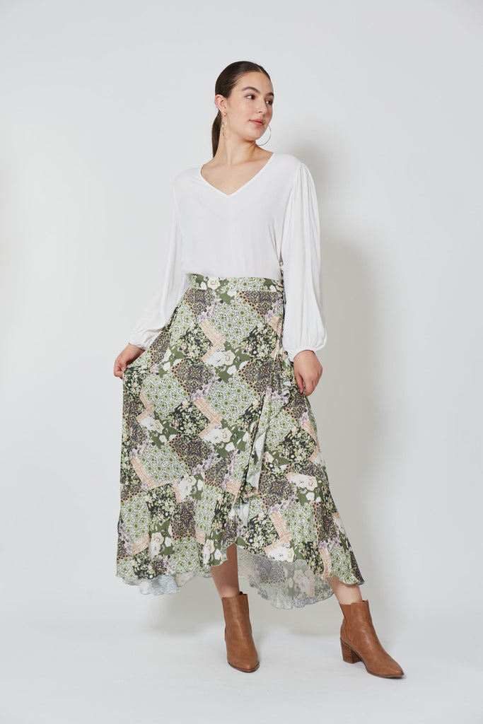 Coppola Wrap Skirt - Evergreen Muse - Isle of Mine Clothing - Skirt Maxi