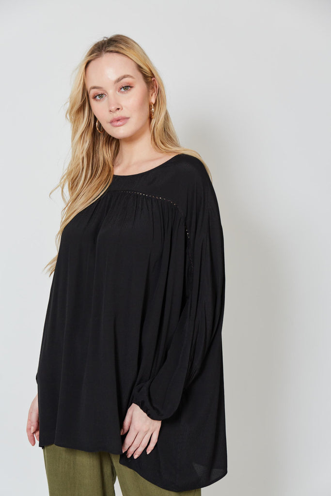 Coppola Oversized Top - Onyx - Isle of Mine Clothing - Top L/S One Size
