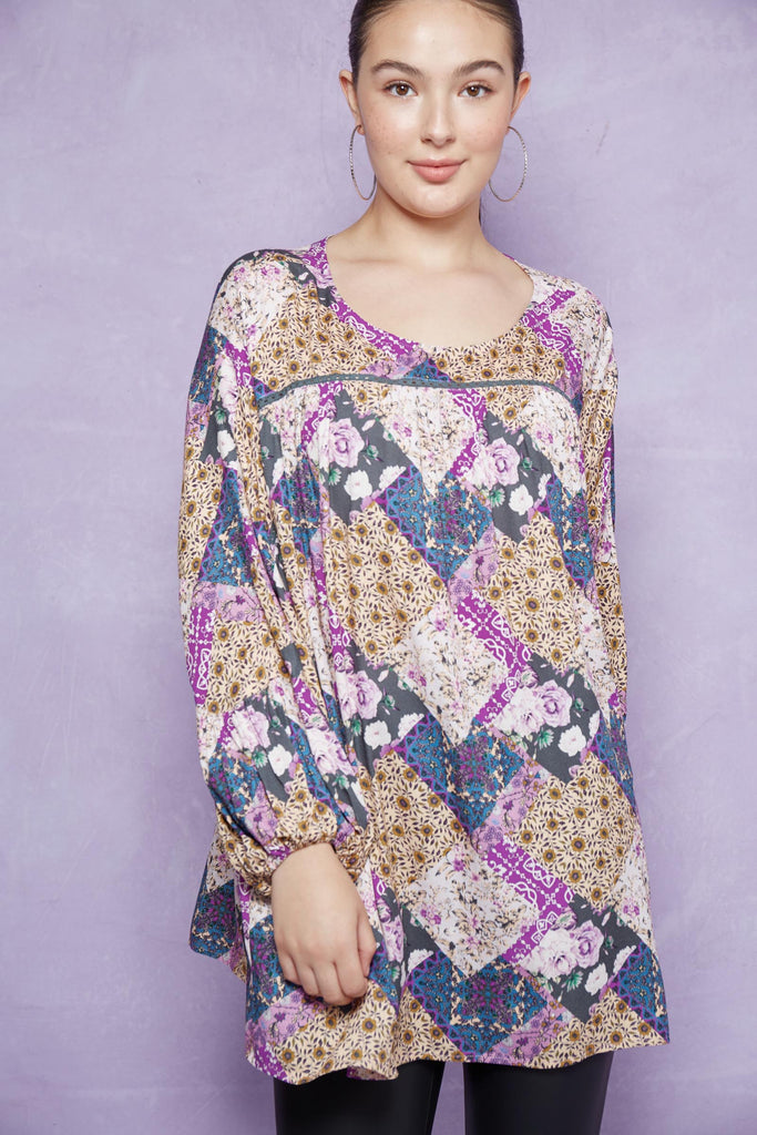 Coppola Oversized Top - Violet Muse - Isle of Mine Clothing - Top L/S One Size