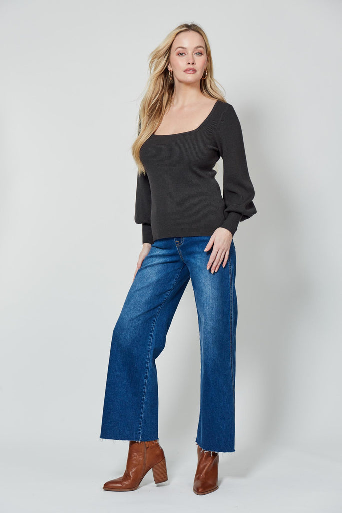 Twiggy Knit Top - Raven - Isle of Mine Clothing - Knit Jumper