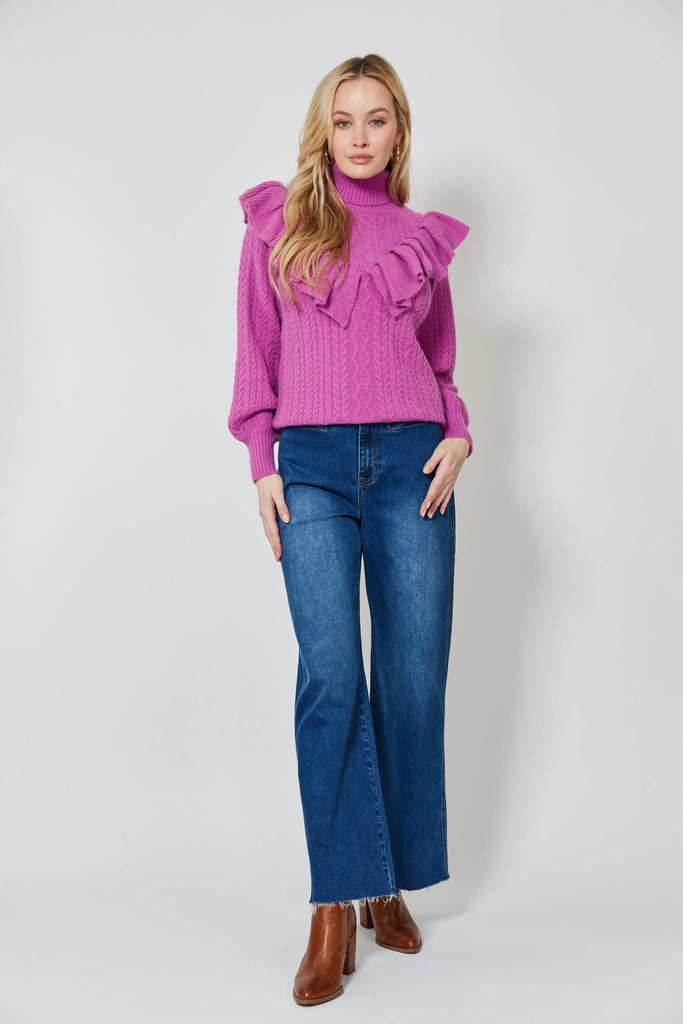 Romy Ruffle Knit - Orchid - Isle of Mine Clothing - Knit Jumper